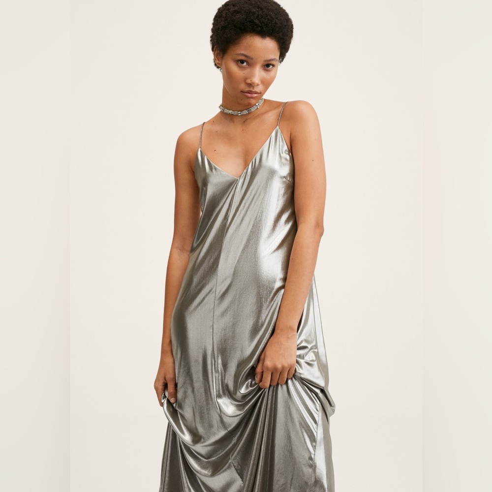 MANGO Metallic Gown